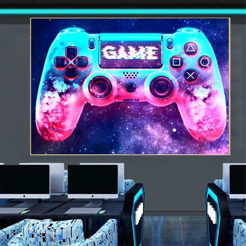 

Gaming Handle Player Game Controller Wall Art Canvas HD Printed Posters Oil Paintings for Living Room Home Decor Pictures