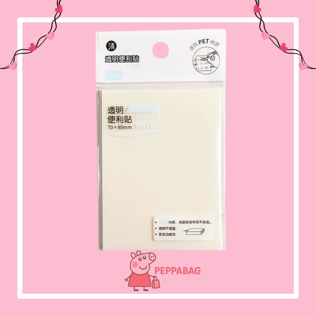 

Transparan Sticky Notes Kertas Tempel Plastik Tahan Air Untuk Kantor / Sekolah 50 lembar - ES0236