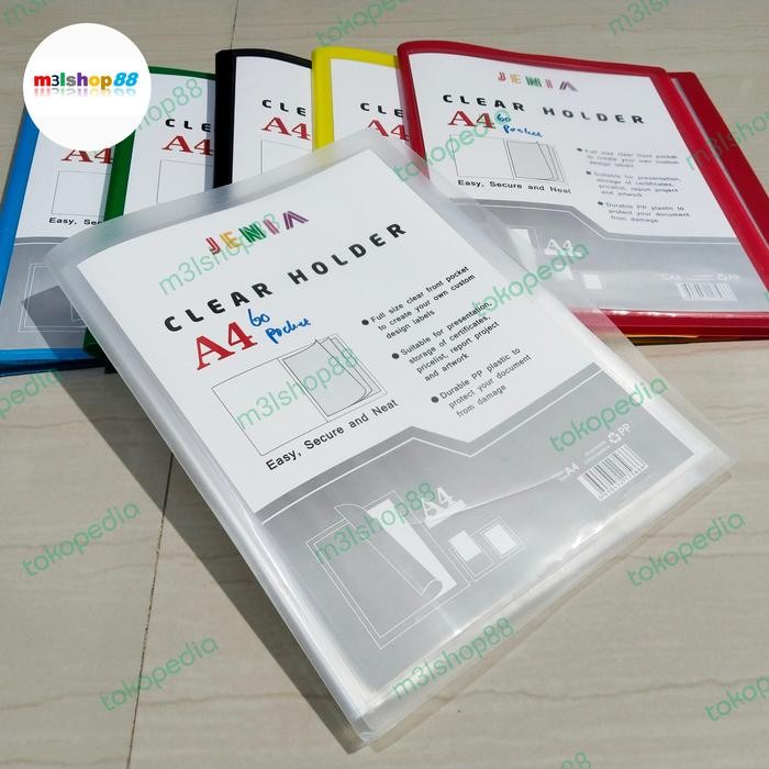 

ANDMA Clear holder A4 60 lembar Jenia-1 pcs - Hitam