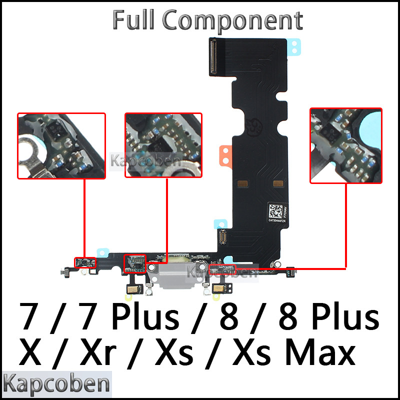 USB Port Charger Dock Connector Mic Cable for IPhone 7 8 Plus X Xr Xs Max Dock Charging Board Flex M