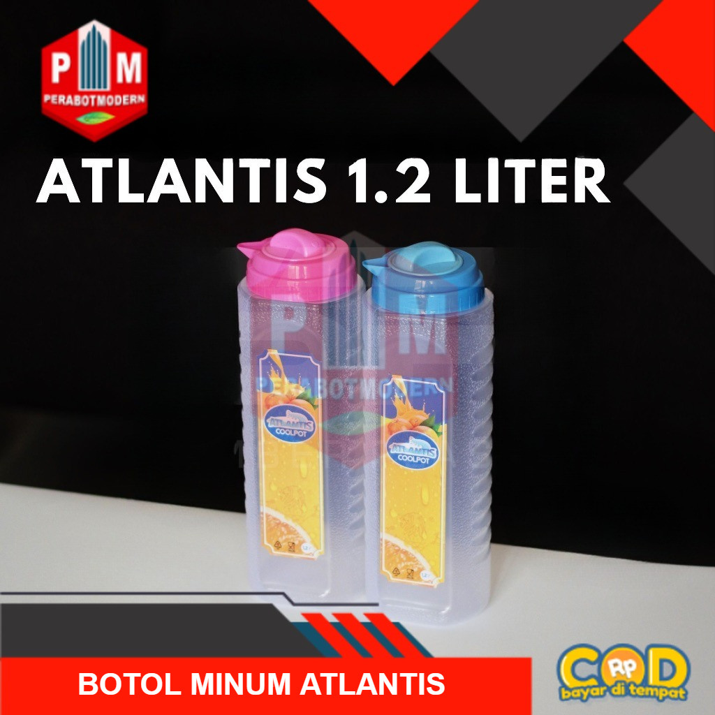Botol Air Kulkas Atlantis 1,2 Liter Botol Air Besar Plastik Tempat Wadah Air Jus Botol Kulkas