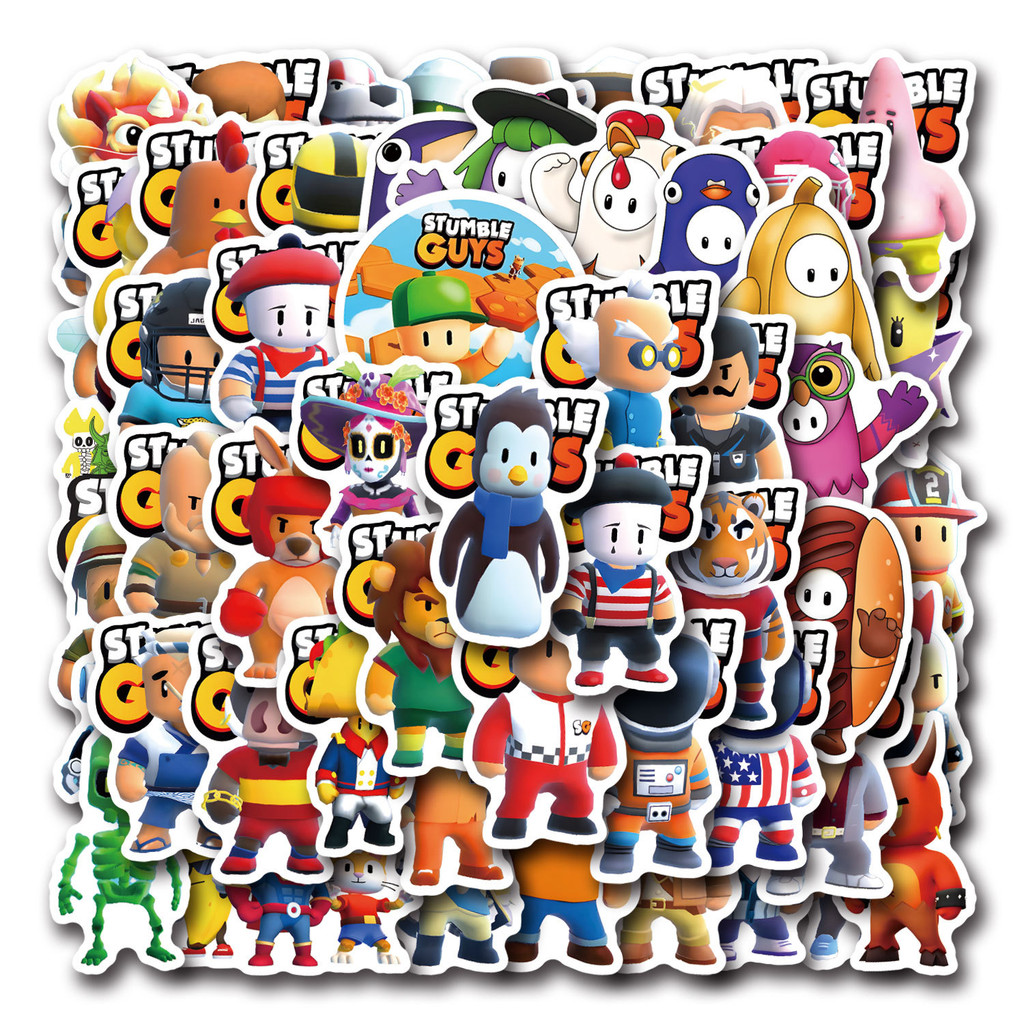 

55pcs Cartoon Stumble Guy stickers DIY Stickers Scrapbooking Phone Luggage Skateboard Waterproof Decals