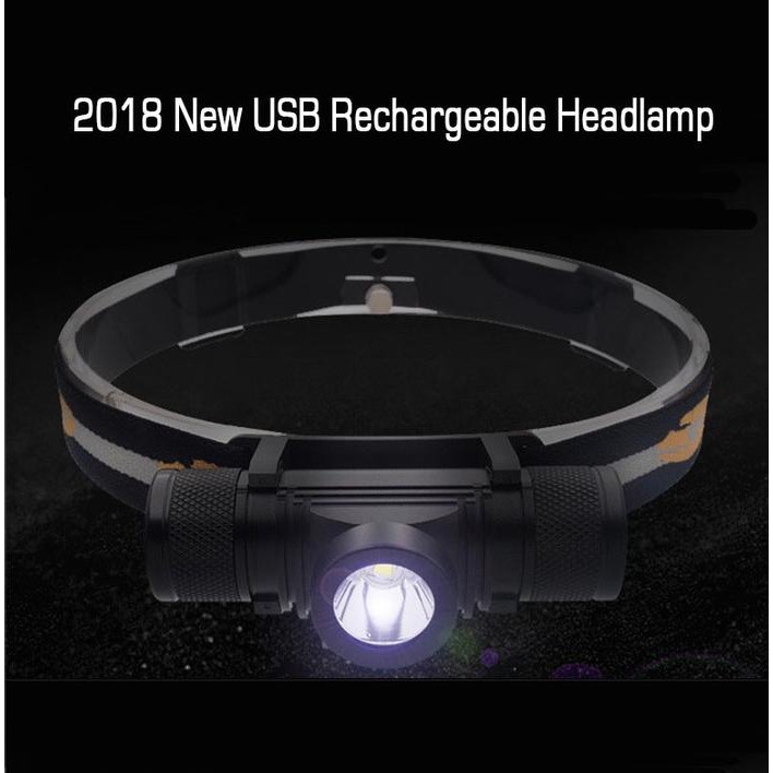 Waterproof USB Charge Headlamp UltraLight Outdoor Senter Camping 1 LED