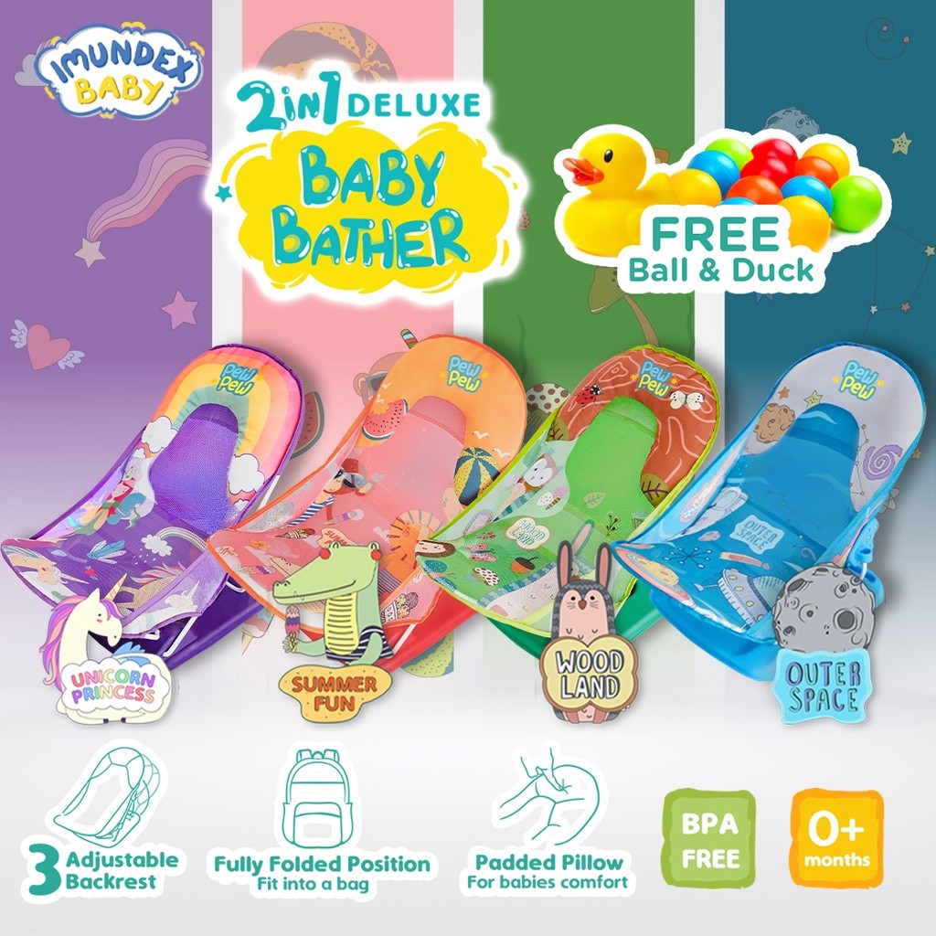 ImunDex 2-in-1 Platinum Baby Bather Tempat Dudukan Mandi Bayi + Free Duck + Free Ball