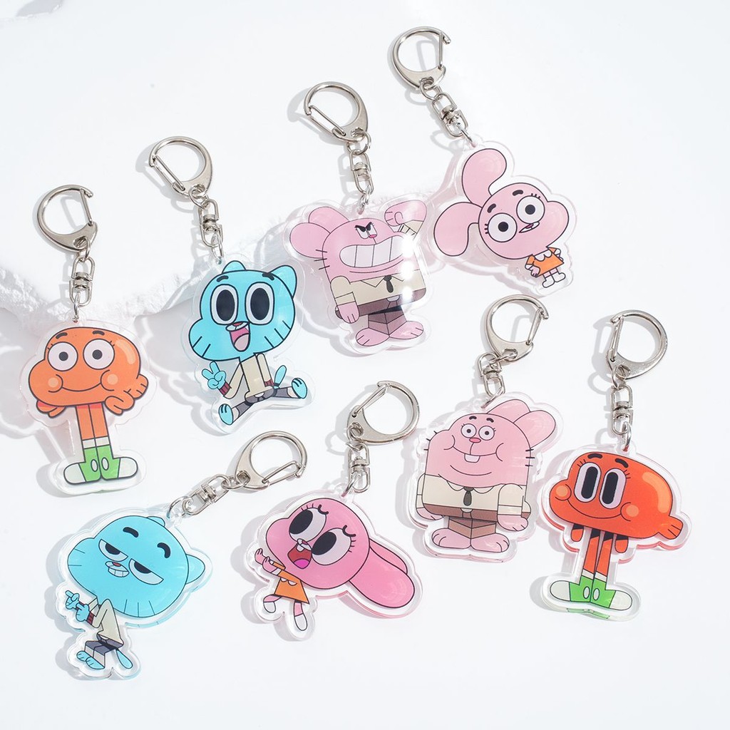 

Acrylic Cartoon Anime Pendant Keychains Holder Car Key Chain Key Ring Phone Bag Hanging Jewelry Gifts Accessories Gumball