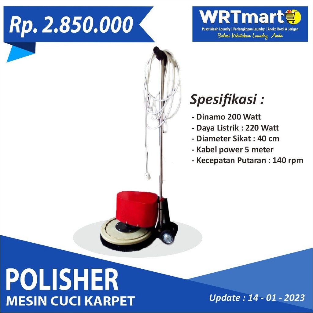 [New] Mesin Polisher  Karpet Laundry Simple Original  Daya Listrik 200 Watt Super Clean / Mesin Poli