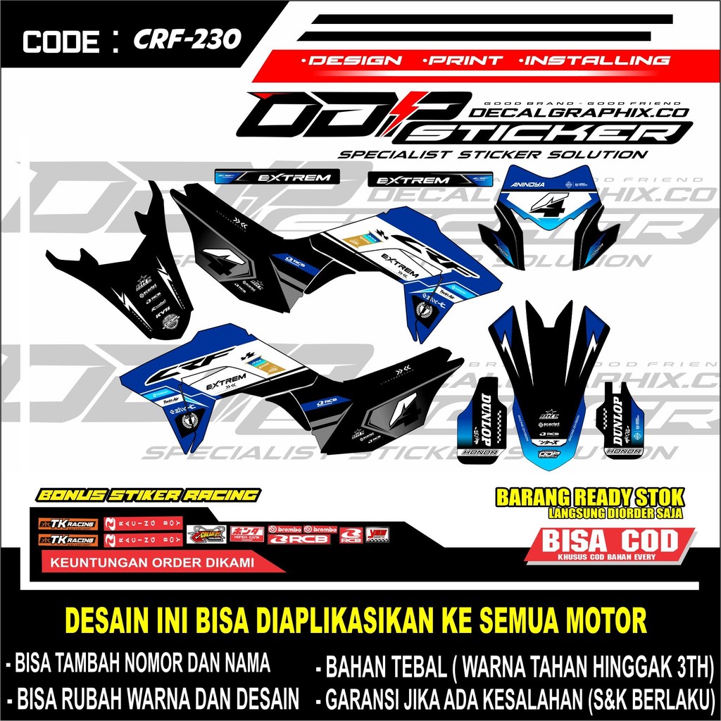 DECAL HONDA CRF 150 NEW - Decal Sticker Full Body CRF 150 L Maskat Design Free Request-230