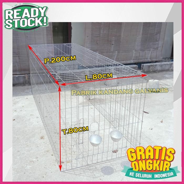 Alva.stores Kurungan/Kandang Umbaran Galvanis Besar 200cm Untuk Ayam Jago Bangkok - Kandang Umbaran