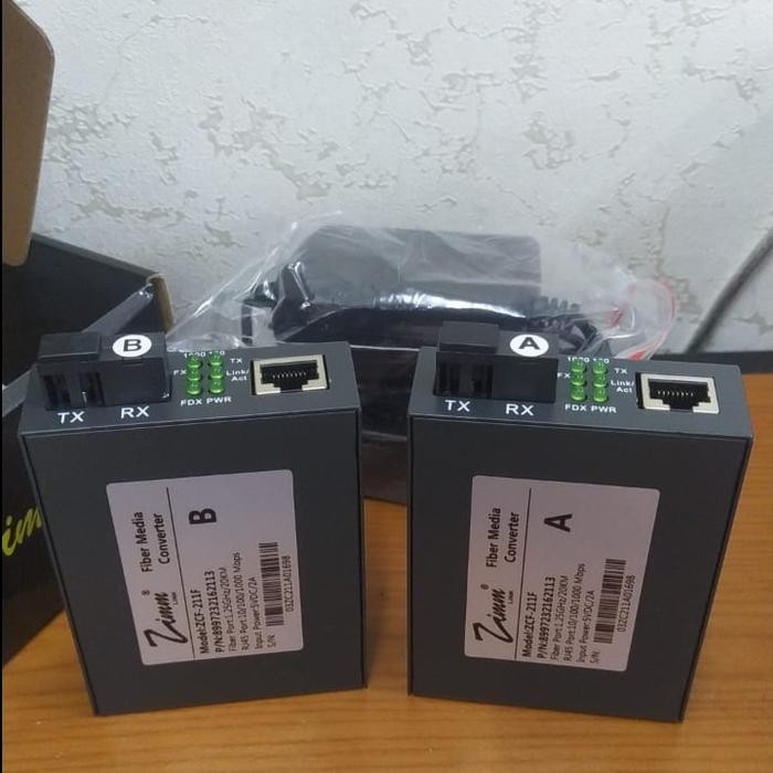 ZimmLink ZCF-211F AB 10 100 1000 Mbps Gigabit Media Converter