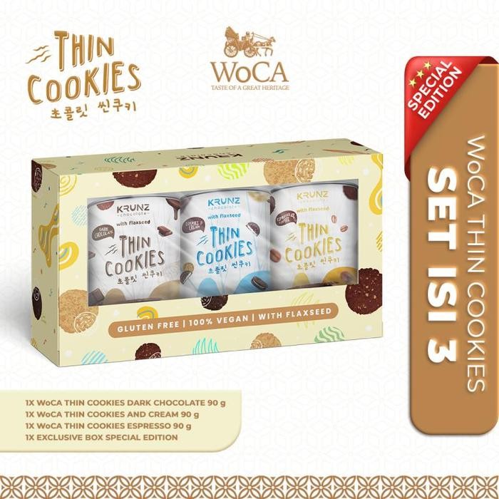 

WoCA Krunz Thin Cookies Paket Bundling 3 Varian Rasa - Cookies & Box Terlaris