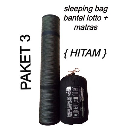 Paket sleeping bag bantal lotto + matras camping 60x180 - paket matras dan sleeping bag - paket slee