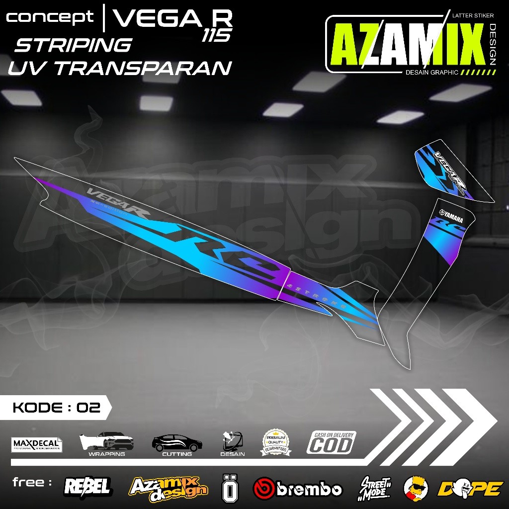 STRIPING TRANSPARAN VEGA R 115 - STRIPING TRANSPARAN VEGA R 115 SIMPLE GRAFIK - 88 STORE