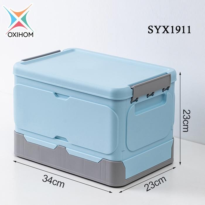 

NG Oxihom Kotak Lipat Kontainer Plastik Folding Container Plastic Storage Box Mainan Pakaian - SYX1911 BlueNG