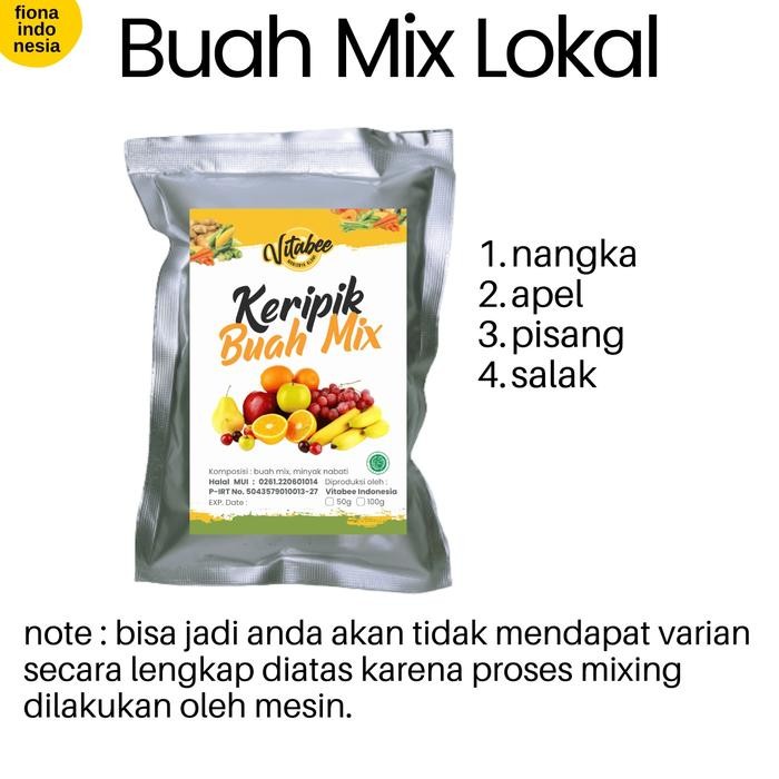 

Keripik Buah dan Sayur Mix Campur - Vitabee Oleh-Oleh Khas Kota Malang - Garansi Renyah BISA COD Kripik Food Snack Cemilan - BuahMix LOKAL, 50gr