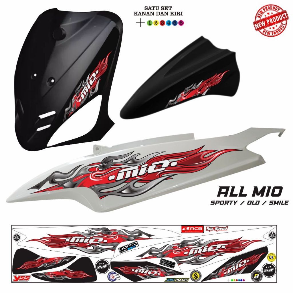 MIO STICKER SEPEDA MOTOR YSS/STRIPING MOTOR /STICKER MIO SPORTY / VARIASI MIO SMILE/V1 MOTIF KEREN