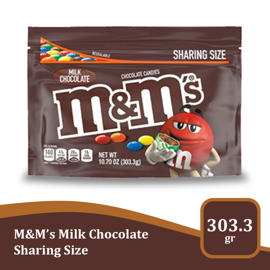 

M&M’s Milk Chocolate Sharing Size 303.3gr / 10.7oz – Permen Cokelat Warna-warni Import USA