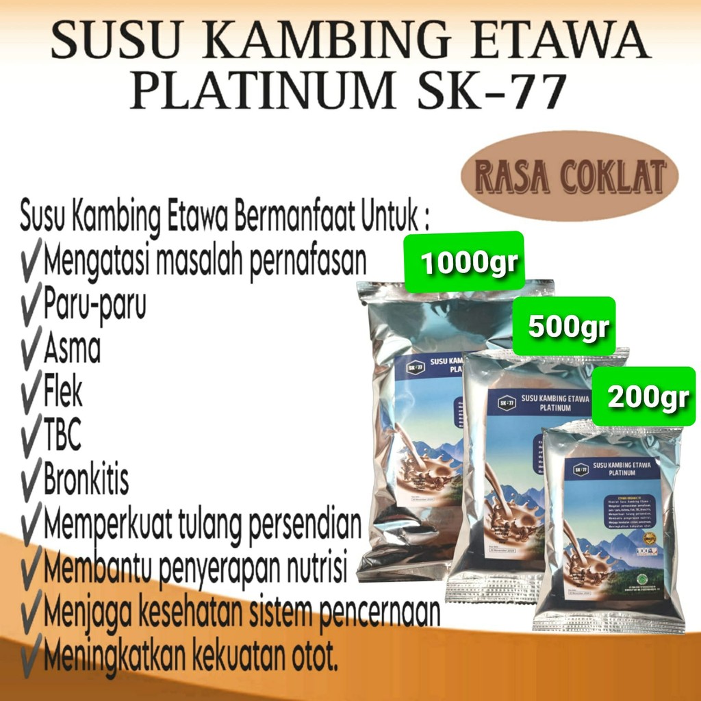

SUSU KAMBING ETAWA SK77 PLATINUM 1000GR RASA COKELAT