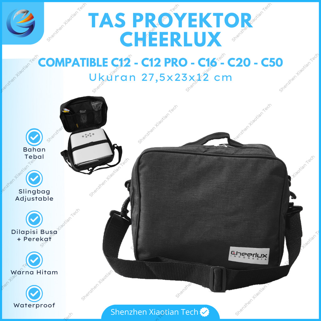 Tas Proyektor Cheerlux C50 & C16 |  Tas Slingbag Projector Cheerlux | Tas Selempang Proyektor Adjust