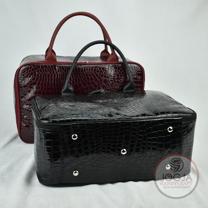 TAS Travel Bag Jumbo Tas Tenteng Tempat Baju Besar Motif Premium Tas Mudik - Black Croco