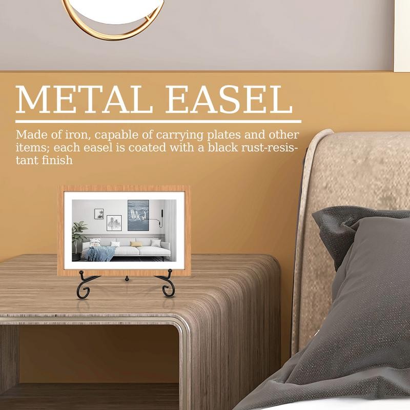 

Plate Stands For Display Set Of 4 Metal Easel Frame Display 5-inch Tabletop Picture Holder Tripod Easels For Pictures Home