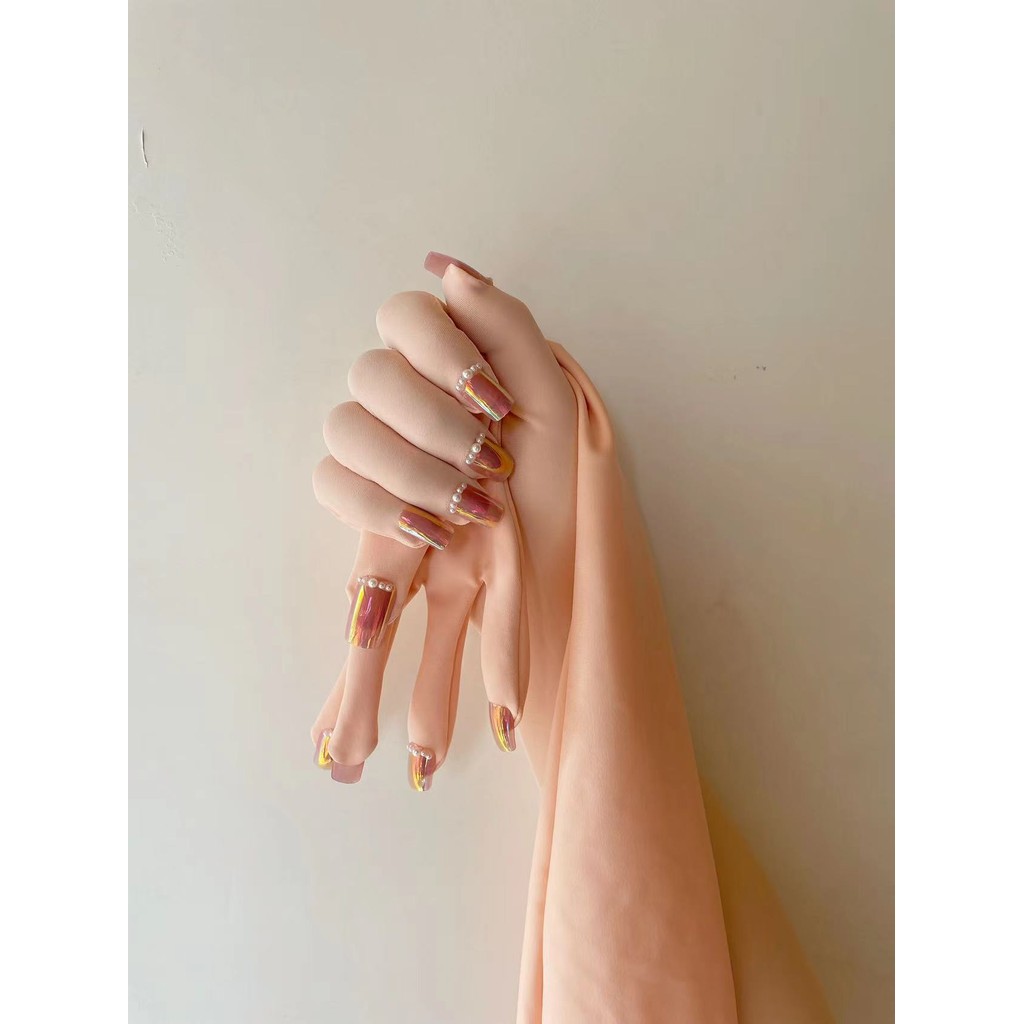 Luxury pink flesh colored spandex Zentai nail gloves men's role-playing Kigurumi high elasticity lon