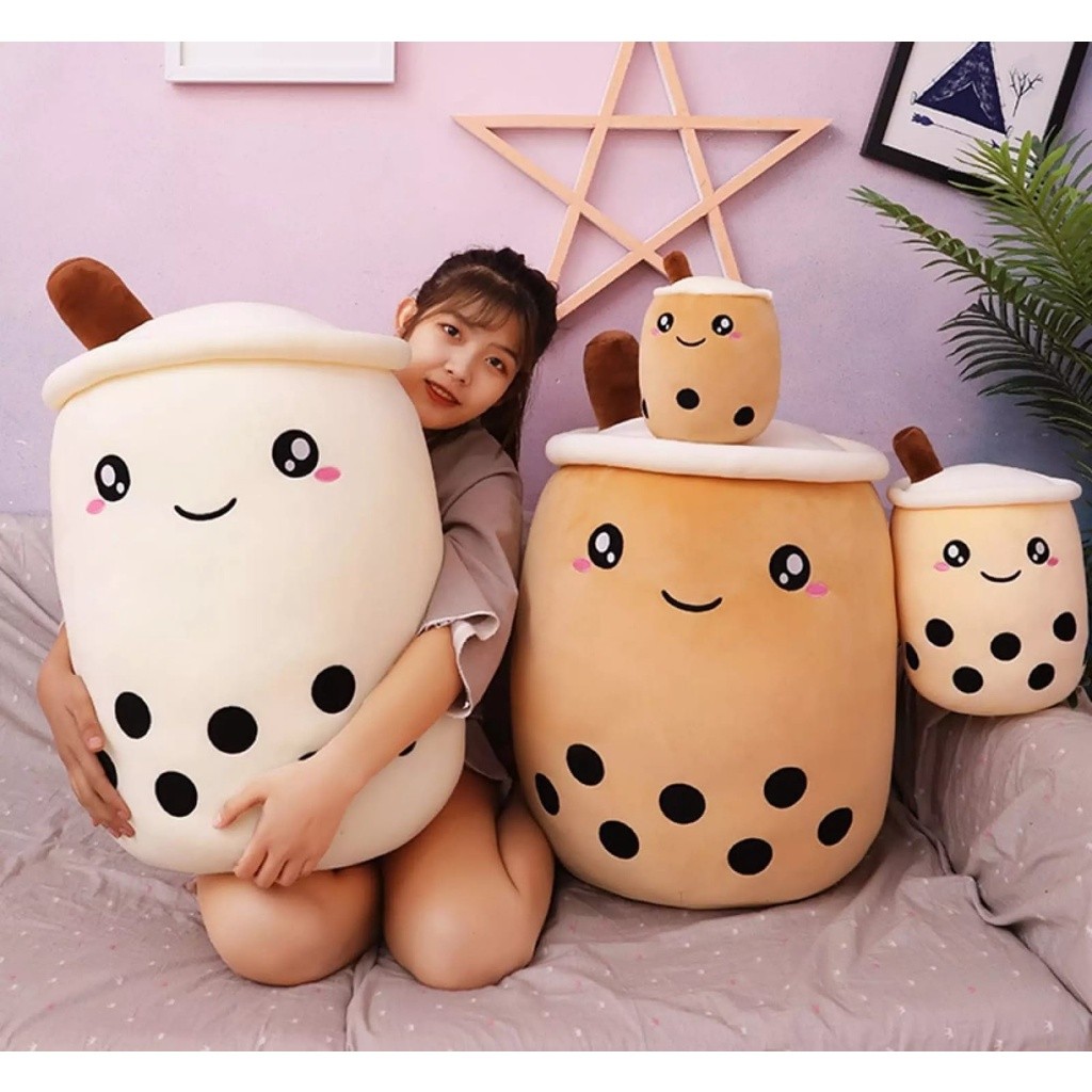 Boneka boba jumbo 60cm/boba milk tea isi padat