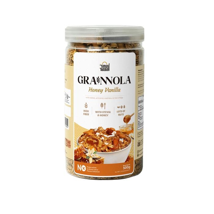 

Timur Tengah Grainnola Vanilla Honey 500 gr Granola Camilan Sereal Makanan Sehat High Quality - Toples/Jar