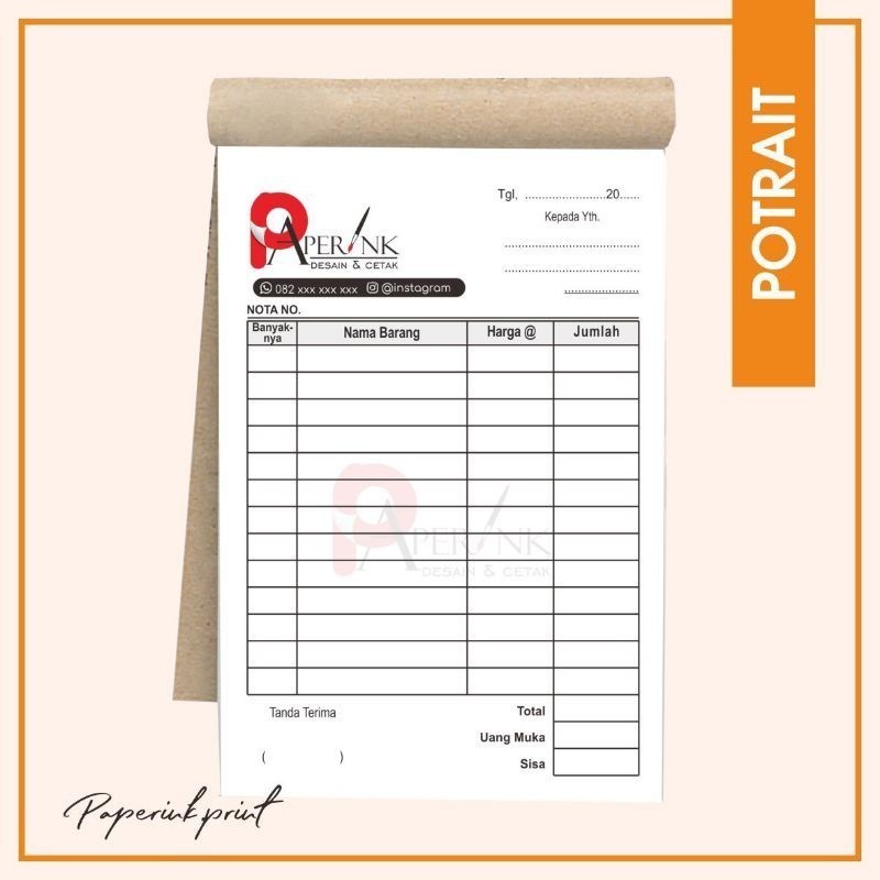 

Nota Custom Murah 1ply Ukuran 1/4 Folio
