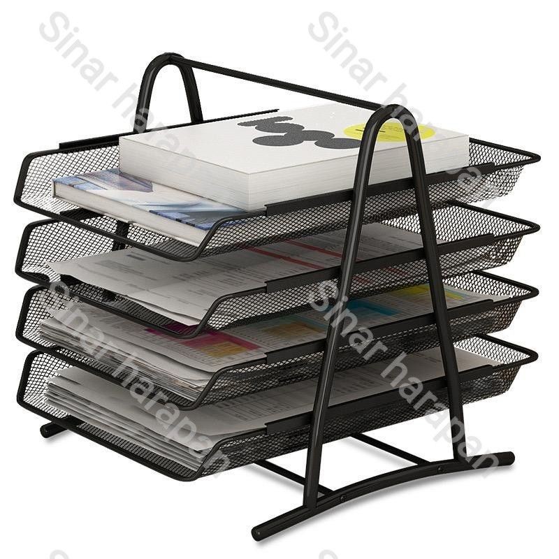 

Rak Dokumen Kertas Elevated Letter Tray Susun Besi