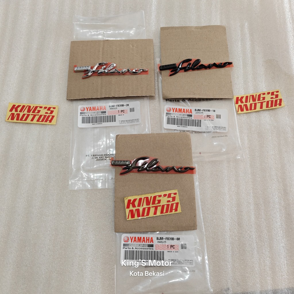 EMBLEM LOGO YAMAHA SAYAP DEPAN GRAND GREN GREND FILANO FILLANO VILANO VILLANO SILVER HITAM ABU-ABU B