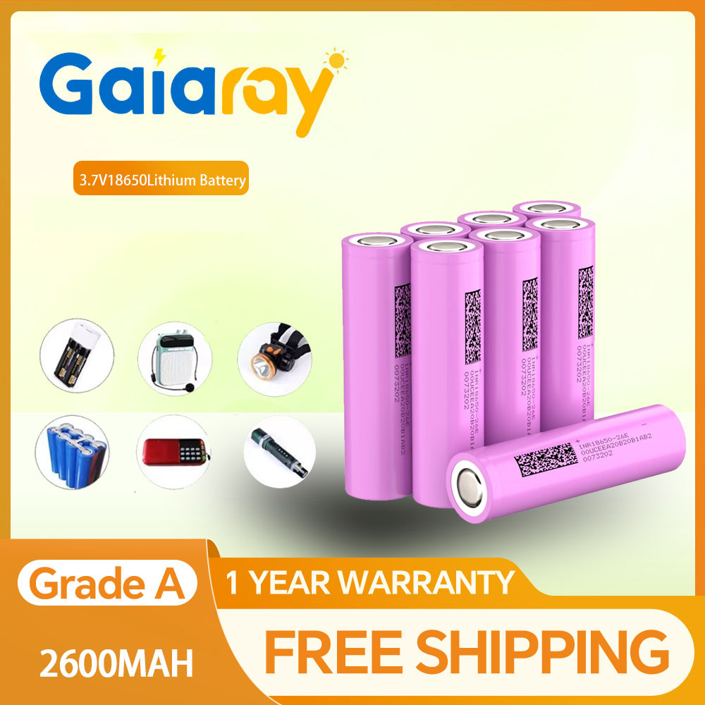 Gaiary 3.7v 2600mah Li-Ion Battery Fan Battery Pack Application 1000 Cycle USB 18650 Li-Ion Recharge