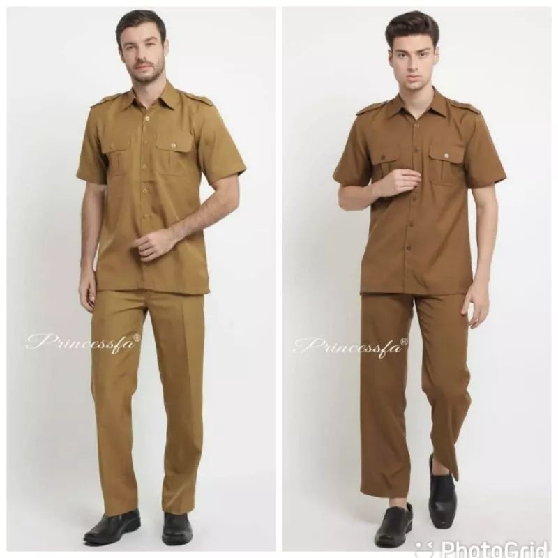 HIGH QUALITY seragam asn pria/ seragam pns kheki tua pria/ seragam pemkot pria/ baju dinas pemkot pr
