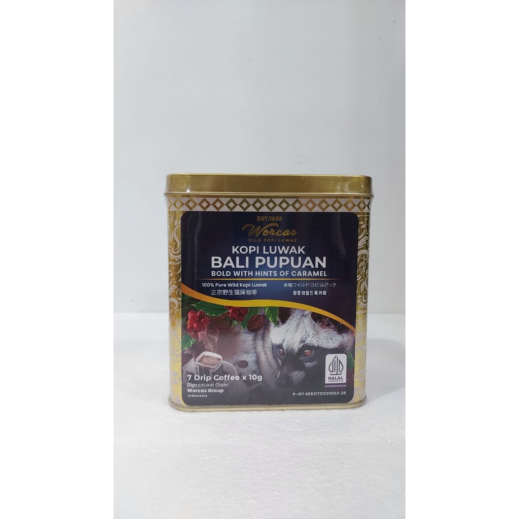 

WORCAS Kopi Luwak Bali Pupuan Drip Filter 70gr Tin Can