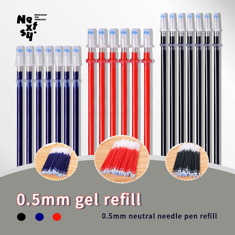 

[READY] Nextsy 20pcs Refill Isi Refill Pulpen Pena Gel Warna Biru Hitam Merah
