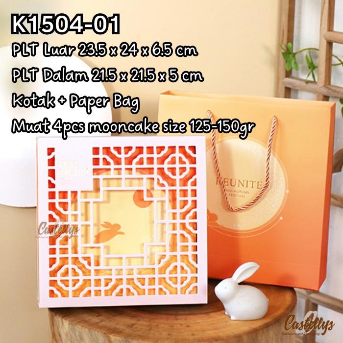 

Kotak Box + Paper Bag Mooncake 150gr KB1504-01 Pia Bulan Snowskin