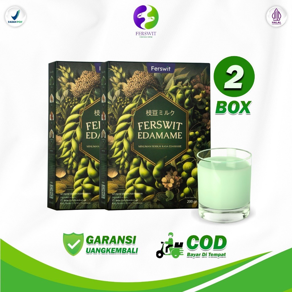 

Ferswit Susu Edamame Jepang - Untuk Asam Lambung, Gerd & Pencernaan Paket 2 box Ready Stock