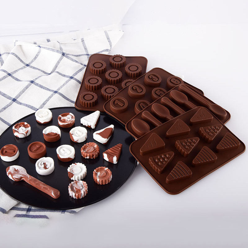 Cetakan Silikon Es Pudding Jelly Coklat Bentuk Sunflower Pizza Angka Sendok Number Spoon Kartu Remi 