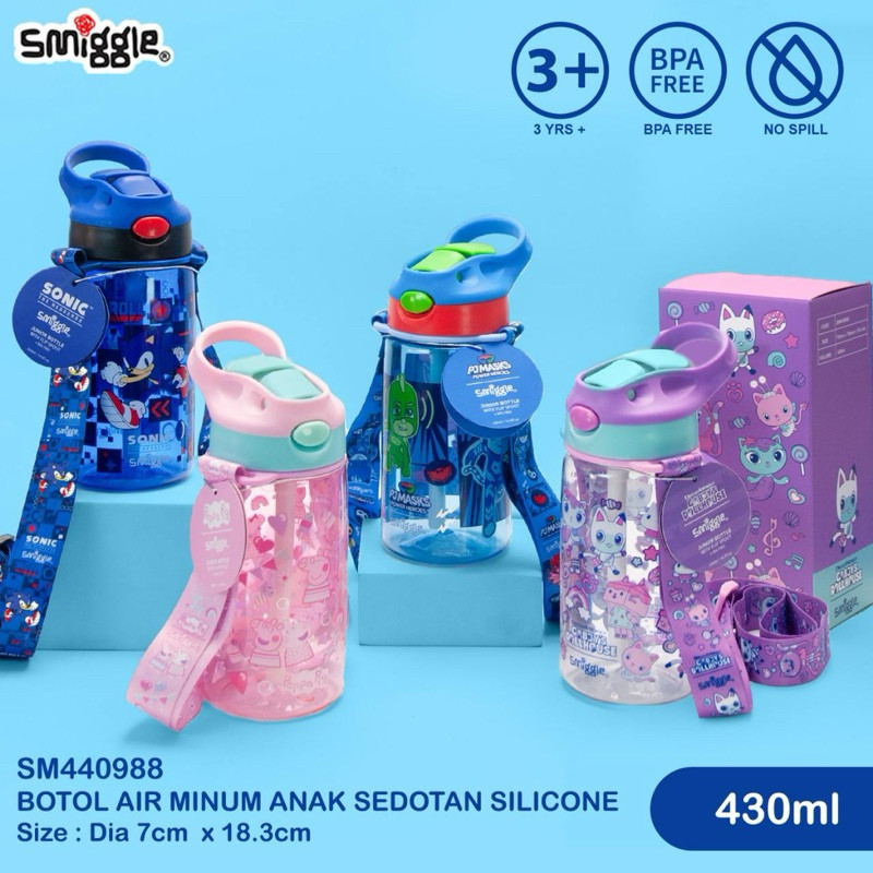 Botol minum smiggle 430ml+Tali/smiggle water bottle terlaris