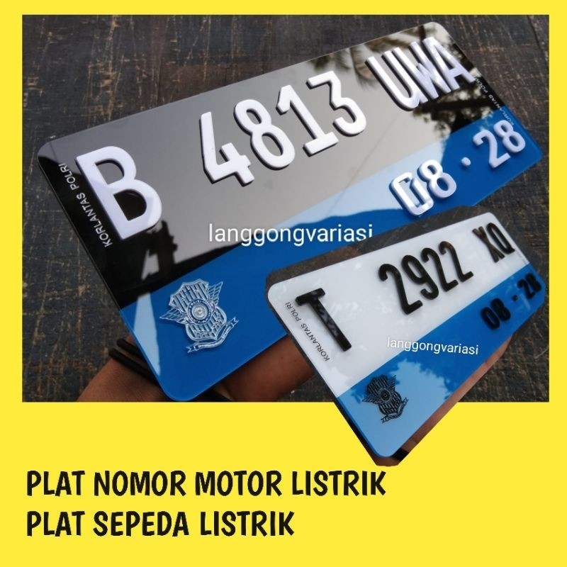 Variasi plat nomor motor listrik / plat nomor sepeda listrik