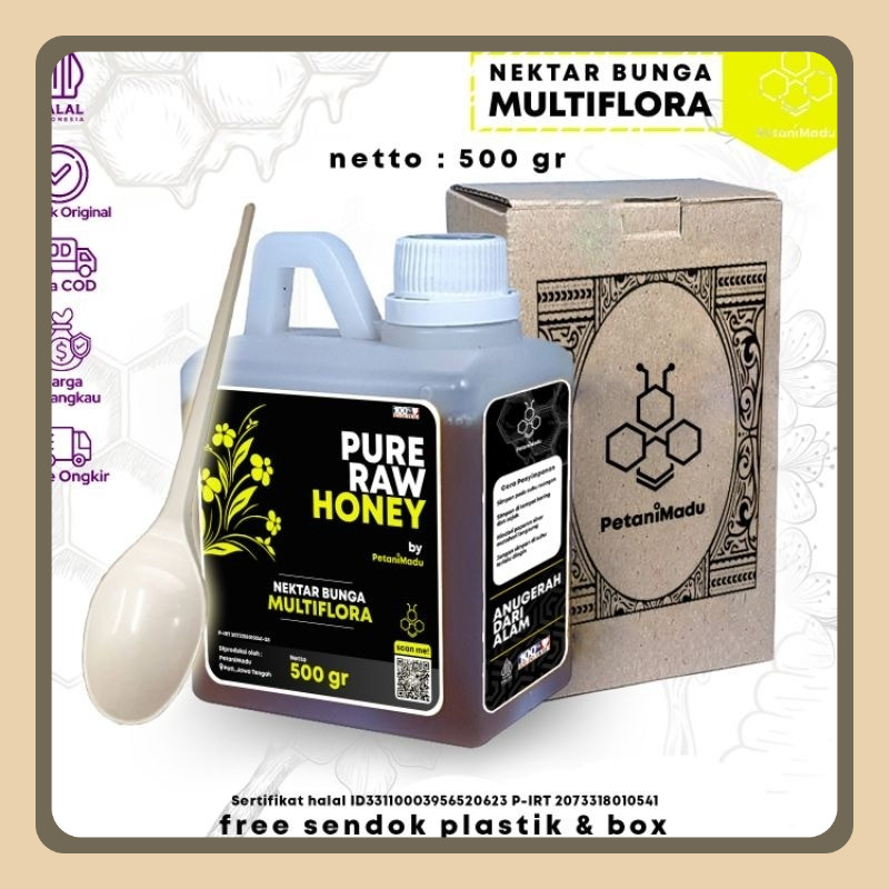 

500 Gr | Madu Asli 100% Multiflora Murni Original - Raw Honey