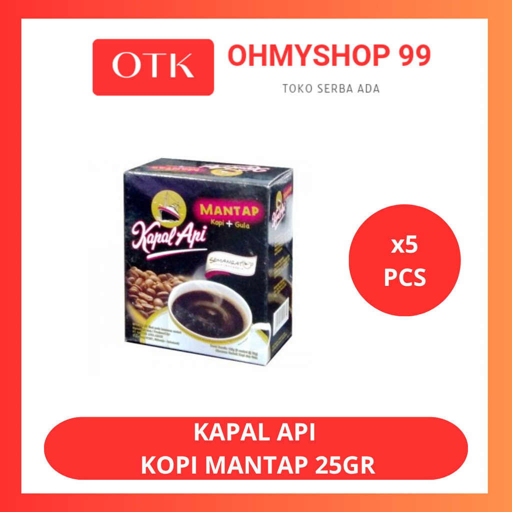 

Kopi Kapal Api Mantap Kopi + Gula 25gr - 5pcs