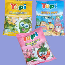 

Permen Yupi Strawberry Kiss bungkus / Permen Lunak Fruity Puff / Mango 120 gr (1 bks)