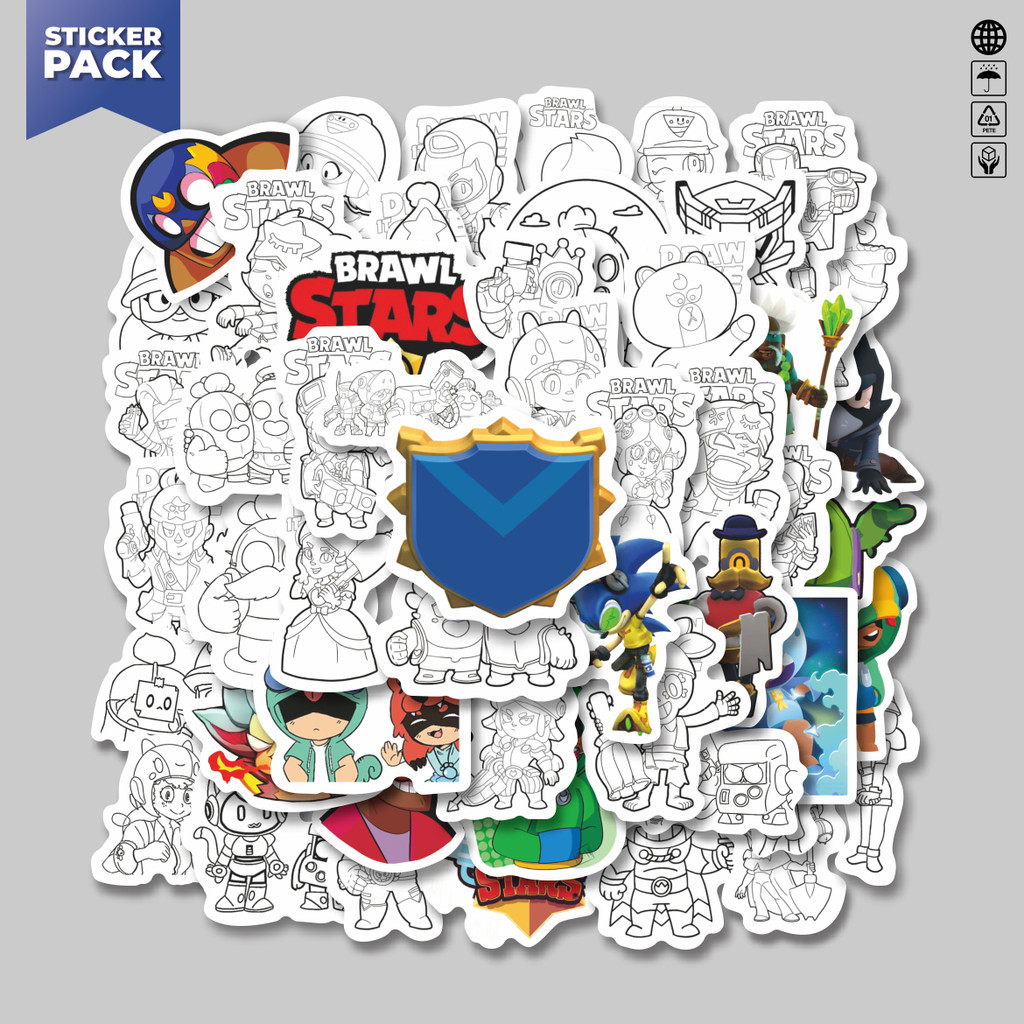 

[100PCS]Stiker Pack Stiker Kartun Brawl Stars [Game Pertempuran] Aesthetic Vinyl Anti Air Dekorasi Sticker Laptop Buku Journal Koper Helm Casing HP Gitar Helm Skateboard