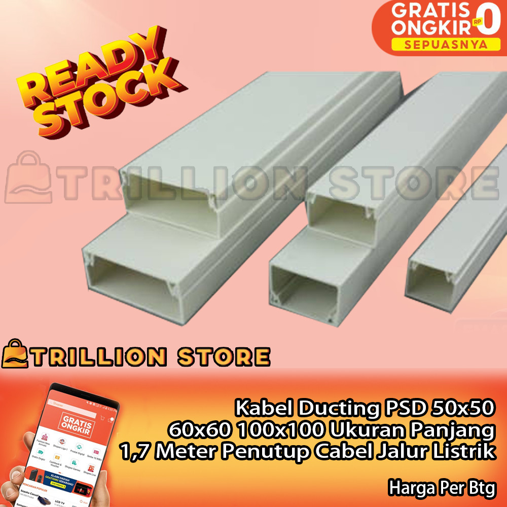 Kabel Ducting Protector Pelindung Penutup Kable Duct PSD 10x15 16x16 25x25 50x100 50x50 60x60 100x10