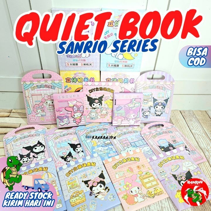 

[ FIRN ] - TERLARIS Sanrio Quiet book Cinnamoroll Kuromi Buku Diy Handmade Toys Paper Doll House hand/ Rumah Rumahan Sanrio Fr9
