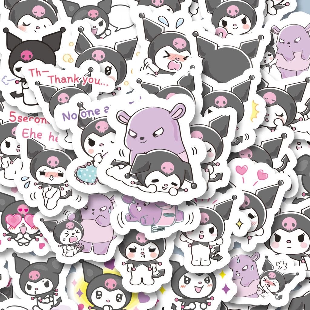 

100PCS Lucu Stiker Kartun Kuromi Versi 2 Stiker Aesthetic Stiker Anti Air Stikers Berperekat Waterproof sticker decal buat Motor Helm Buku Journal Koper Casing HP Laptop Botol Minum Hadiah anak