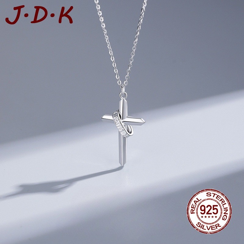 JDK Kalung Salib Pria Liontin Perak 925