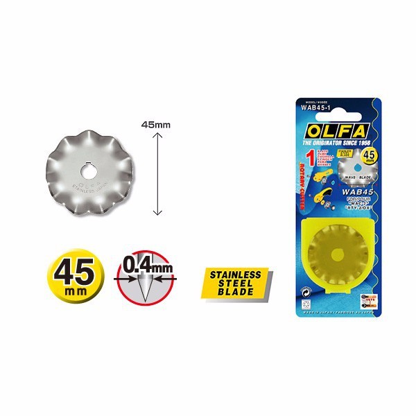 

OLFA WAB45-1 Refill Rotary Cutter 45mm (1pc/Pack) Wavy Blade