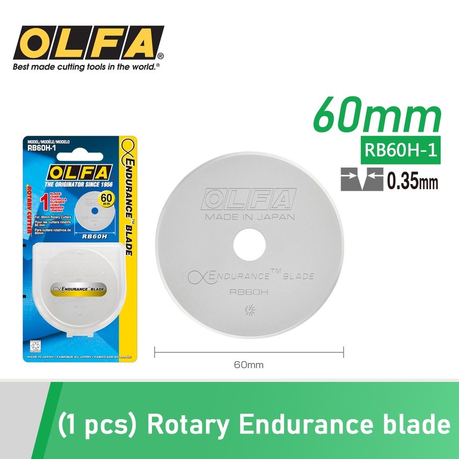 

OLFA RB60H -1 Refill Rotary Cutter 60mm (1Pc/pack) Spare Endurance Blade