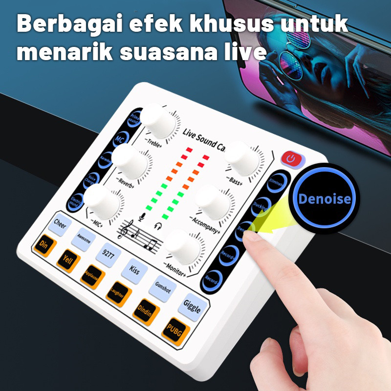 M8 Sound Card Bluetooth Live SoundCard   Soundcard Audio Live Mixer Untuk Live Streaming Karaoke